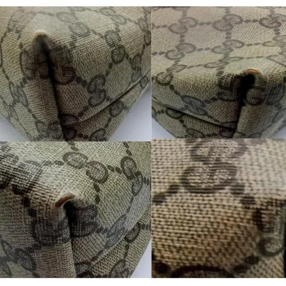 Vintage Gucci Sherry Line Guccissima Monogram Canvas Leather Tote Shoulder Bag - Picture 9 of 13